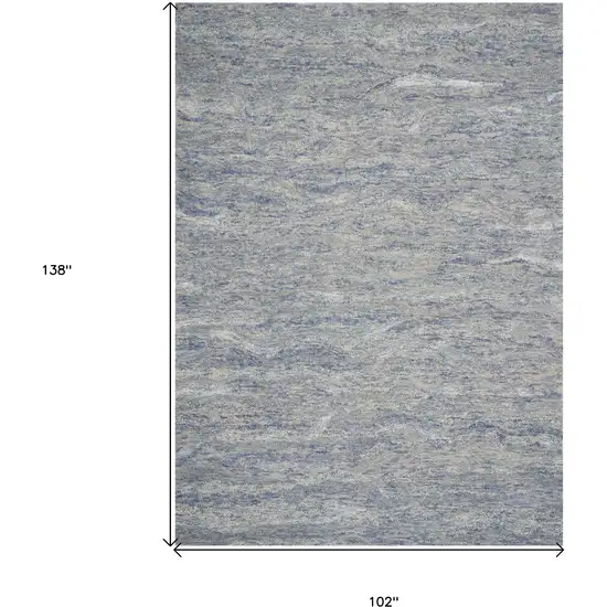 9'X12' Ocean Blue Hand Tufted Abstract Indoor Area Rug Photo 3