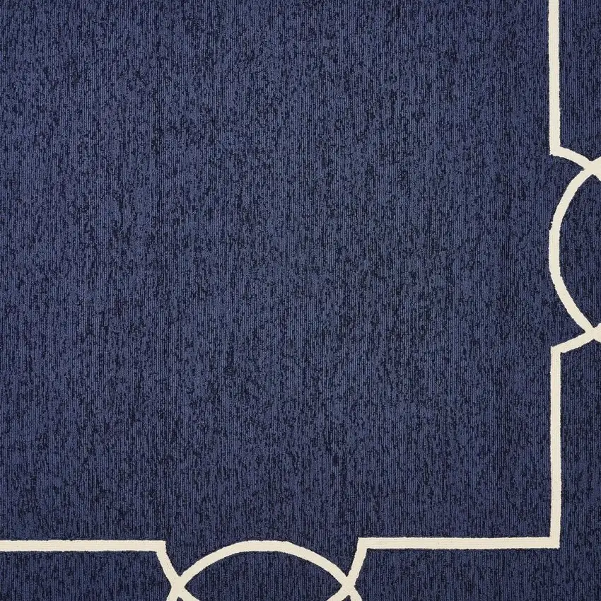 Blue And Ivory Geometric Hand Hooked Area Rug Photo 3