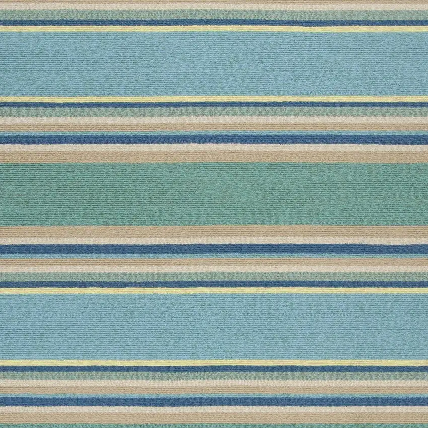 5' X 7' Ocean Stripes Uv Treated Indoor Outdoor Area Rug Photo 5