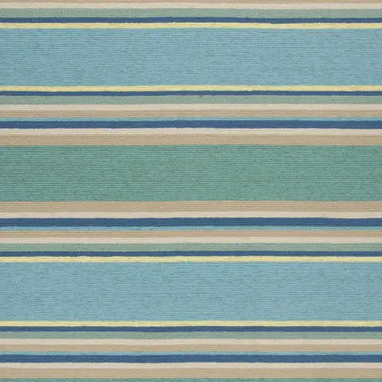 5' X 7' Ocean Stripes Uv Treated Indoor Outdoor Area Rug Photo 5