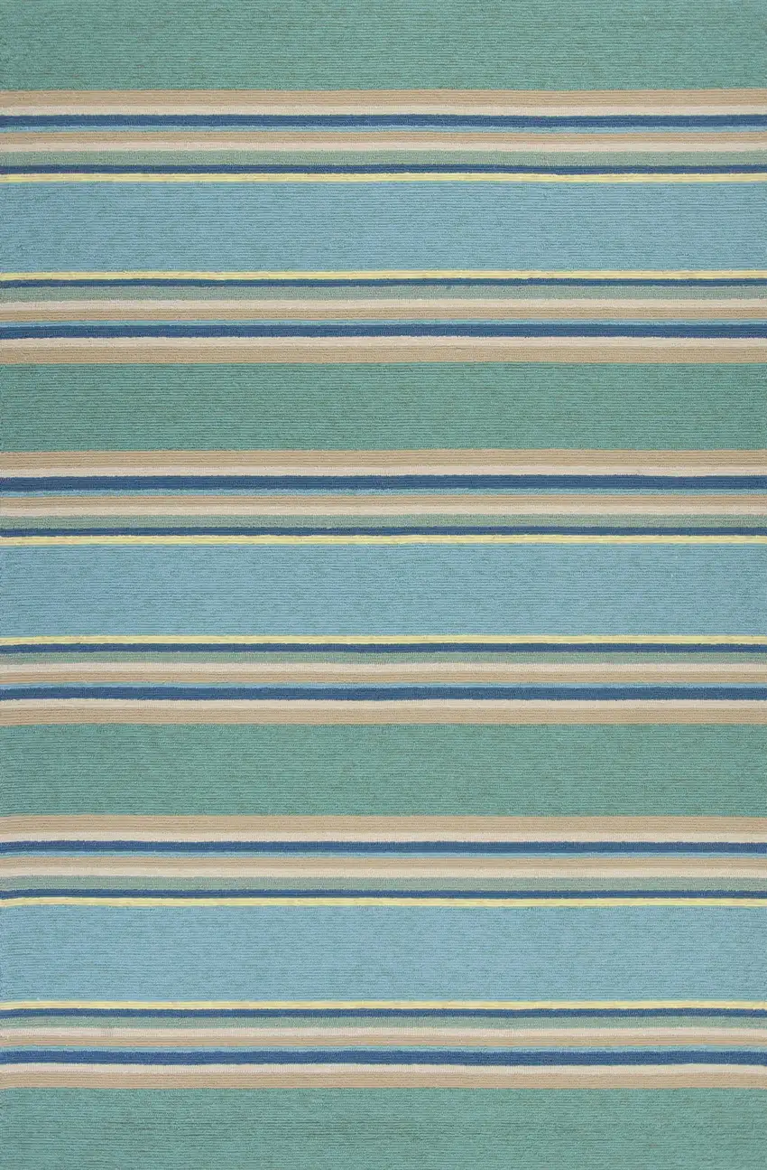 Ocean Stripes UV Treated Indoor Outdoor Area Rug Photo 1