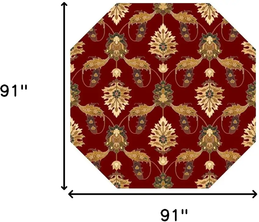 Red Floral Vines Indoor Area Rug Photo 3