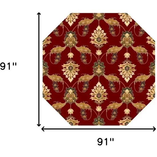 Red Floral Vines Indoor Area Rug Photo 3
