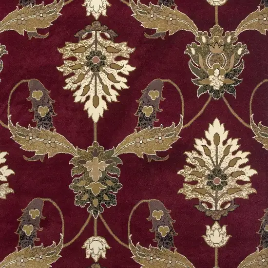 Red Floral Vines Indoor Area Rug Photo 6