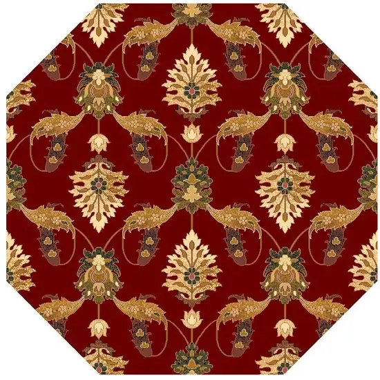Red Floral Vines Indoor Area Rug Photo 2