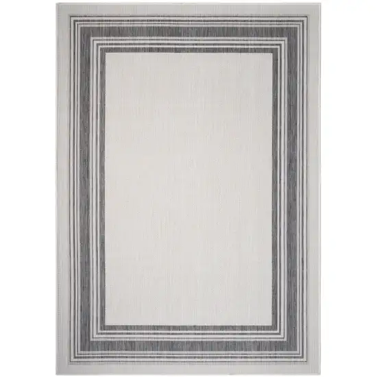 Off White And Black Striped Area Rug Photo 2