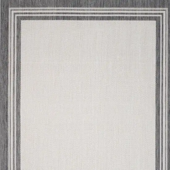 Off White And Black Striped Area Rug Photo 7