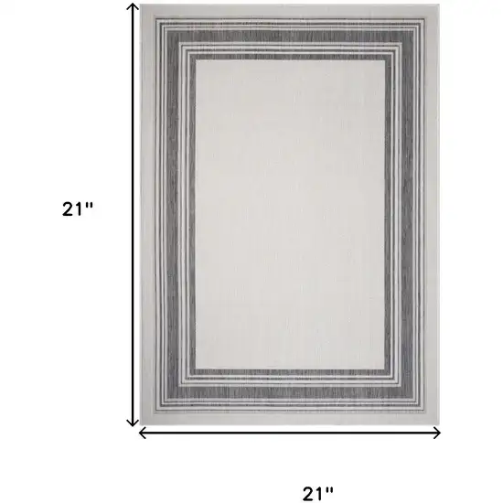 Off White And Black Striped Area Rug Photo 3