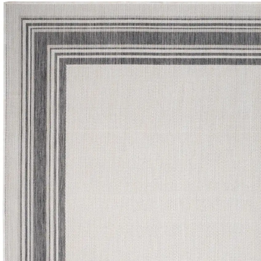 Off White And Black Striped Area Rug Photo 4