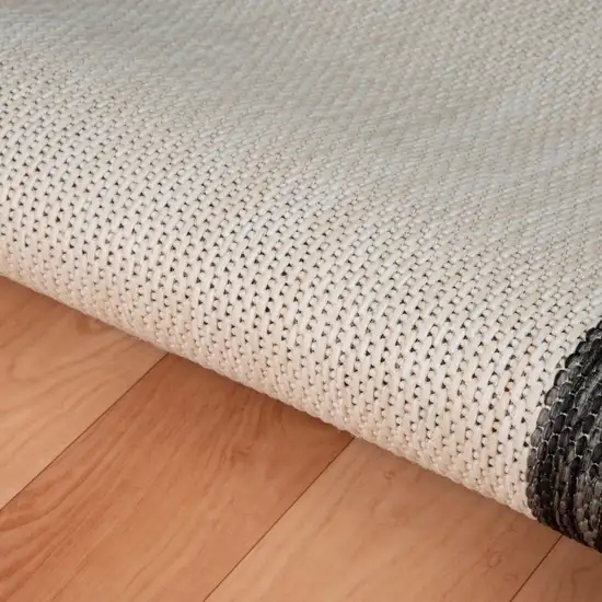 Off White And Black Striped Area Rug Photo 9