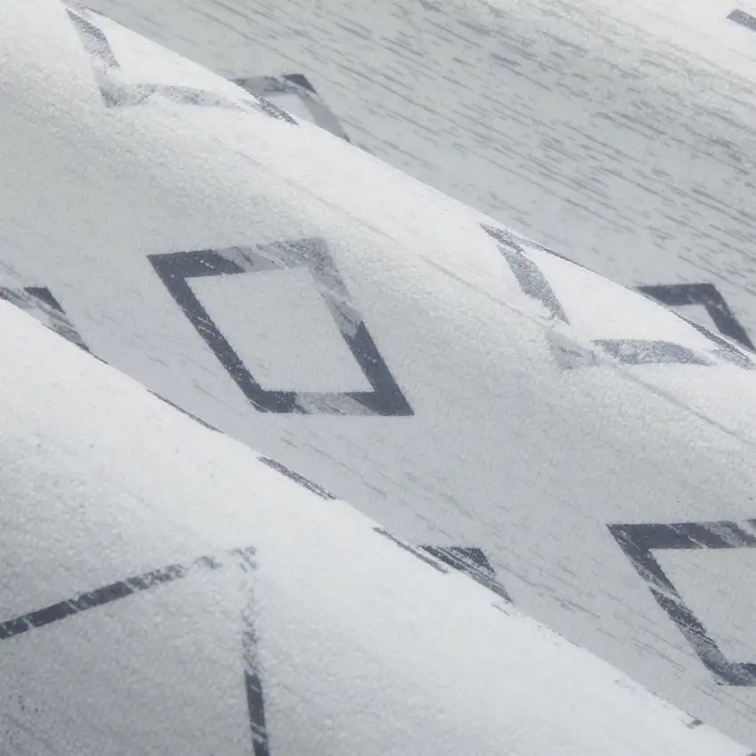 Off White And Gray Geometric Washable Area Rug Photo 8