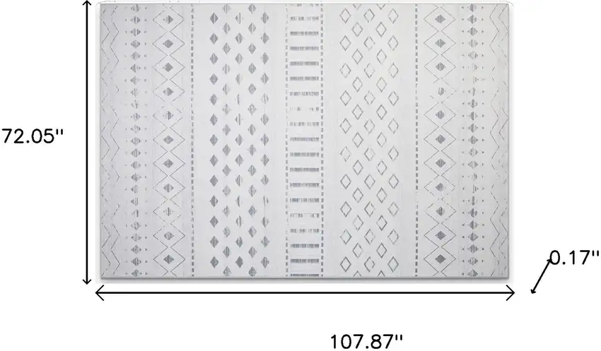 Off White And Gray Geometric Washable Area Rug Photo 9