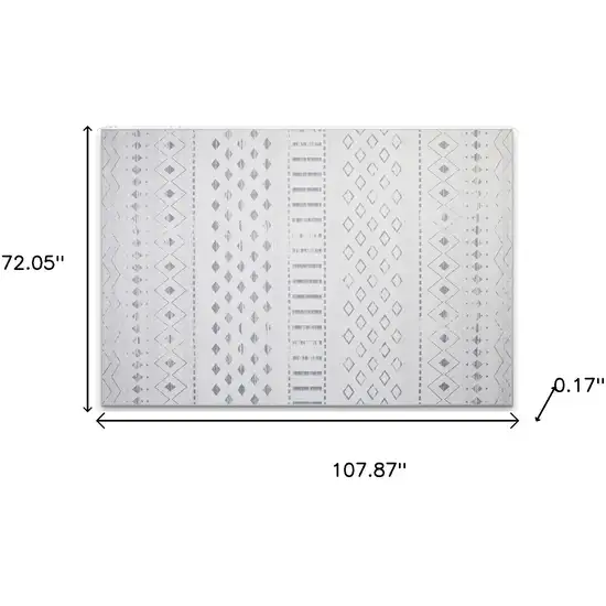 Off White And Gray Geometric Washable Area Rug Photo 9