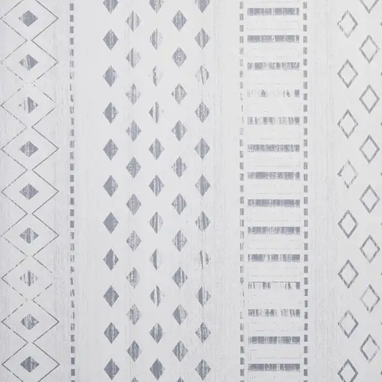 Off White And Gray Geometric Washable Area Rug Photo 3