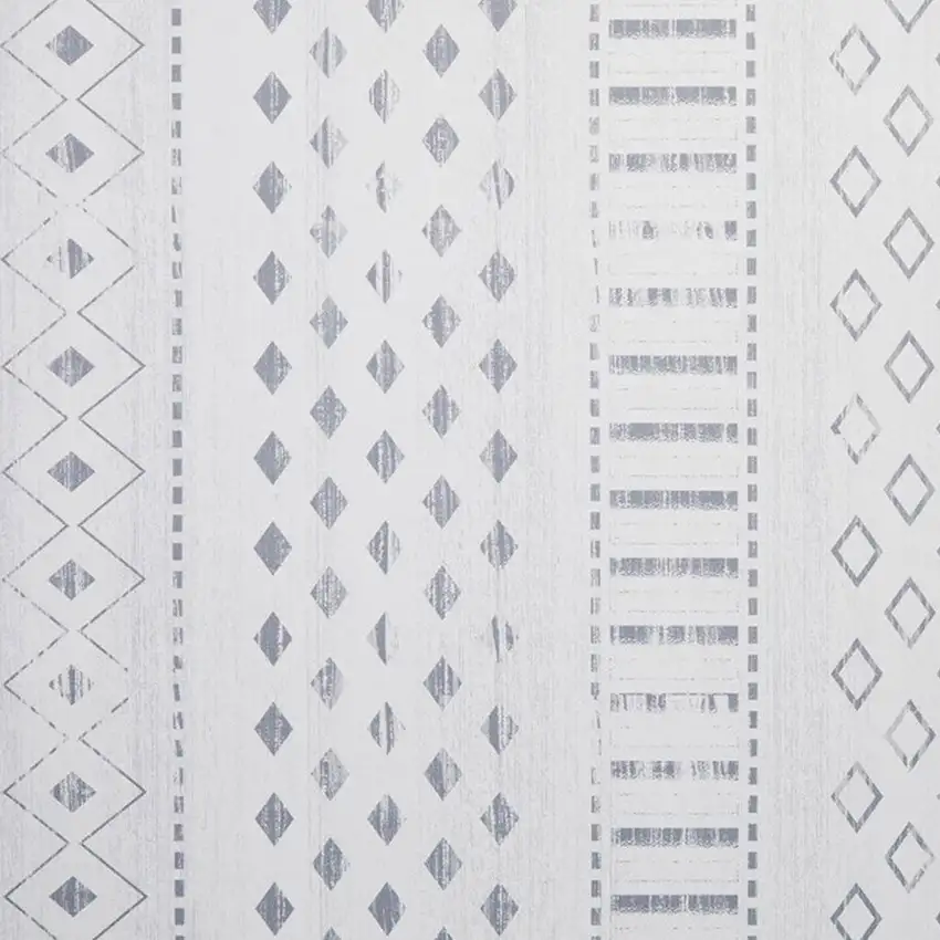 Off White And Gray Geometric Washable Area Rug Photo 3