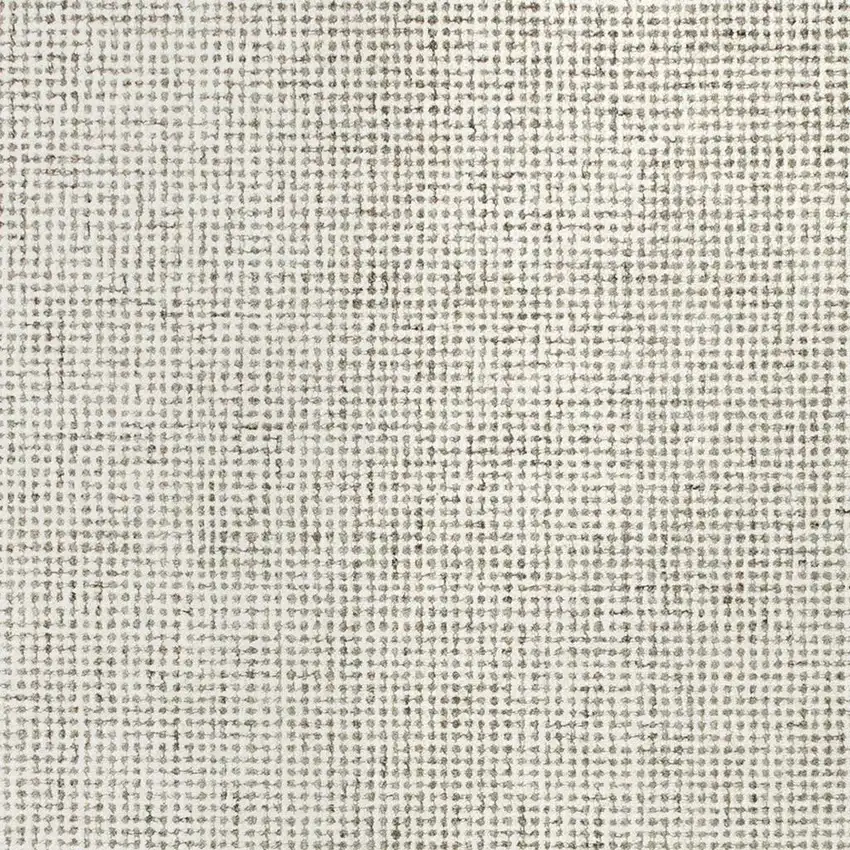 Off White And Gray Wool Checkered Hand Tufted Square Rug Photo 4