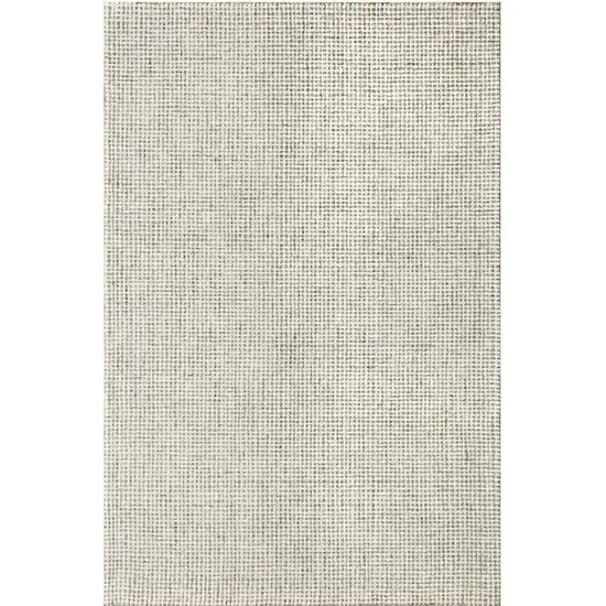 Off White And Gray Wool Checkered Hand Tufted Square Rug Photo 2