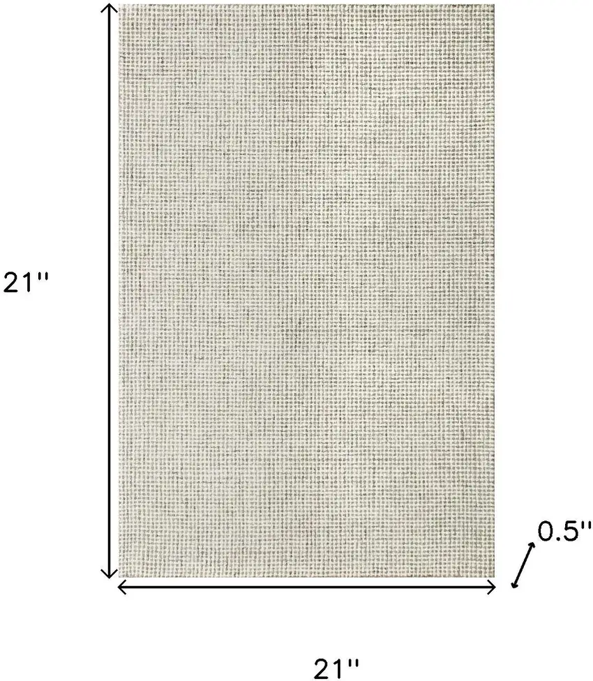 Off White And Gray Wool Checkered Hand Tufted Square Rug Photo 3