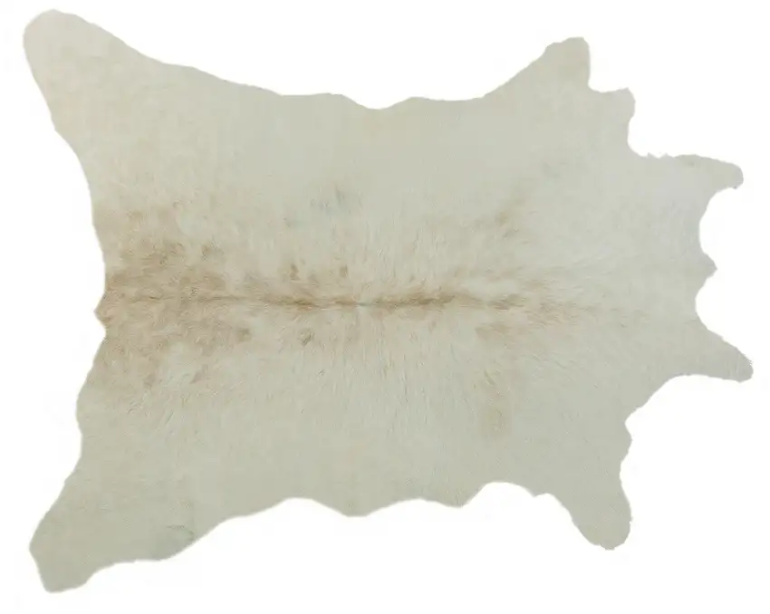 Off White Cowhide Hand Knotted Area Rug Photo 3