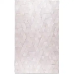 Photo of Off White Cowhide Mosaic Hand Tufted Area Rug