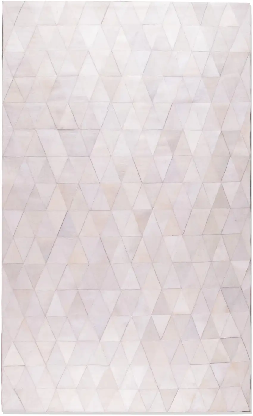 Off White Cowhide Mosaic Hand Tufted Area Rug Photo 1