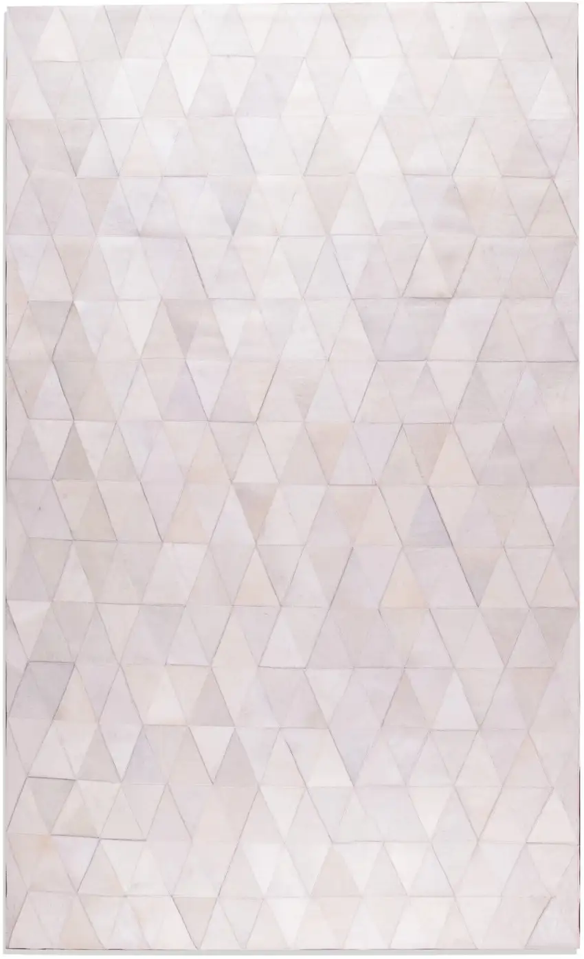 Off White Cowhide Mosaic Hand Tufted Area Rug Photo 3