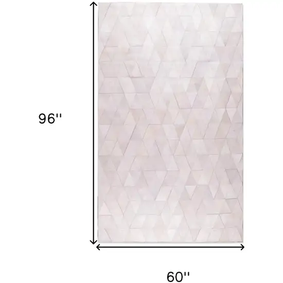 Off White Cowhide Mosaic Hand Tufted Area Rug Photo 7