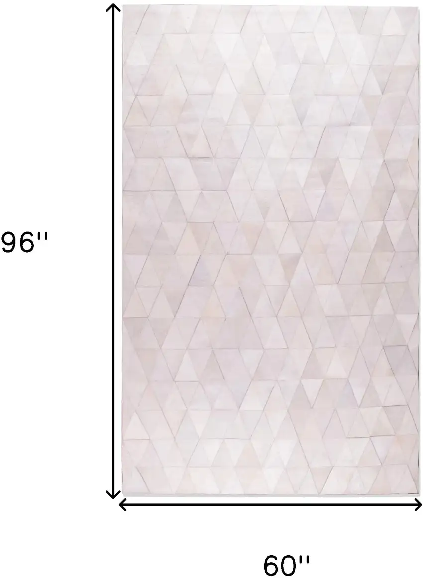 Off White Cowhide Mosaic Hand Tufted Area Rug Photo 7