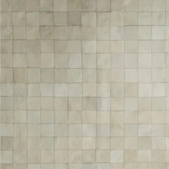 Off White Cowhide Patchwork Area Rug Photo 9