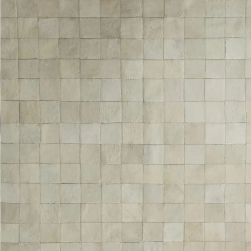Off White Cowhide Patchwork Area Rug Photo 9