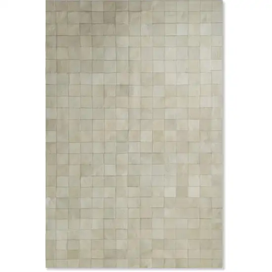 Off White Cowhide Patchwork Area Rug Photo 2