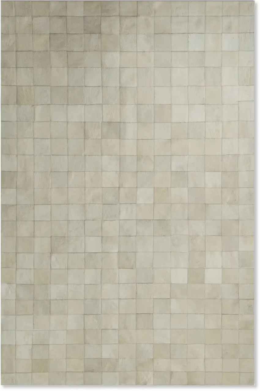 Off White Cowhide Patchwork Area Rug Photo 2