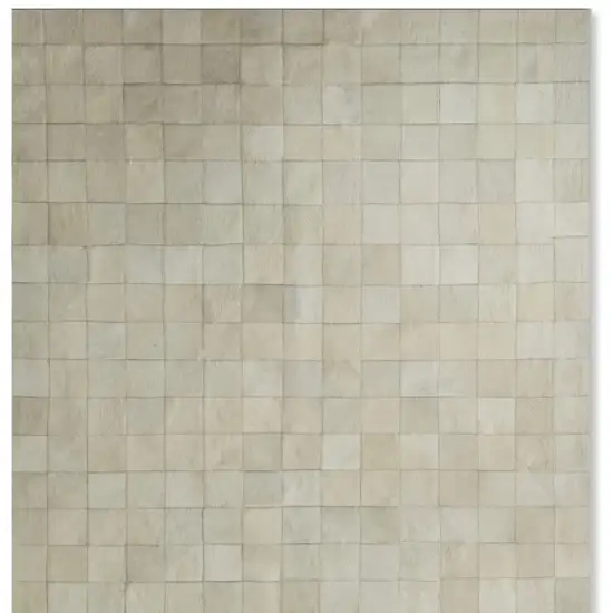 Off White Cowhide Patchwork Area Rug Photo 3
