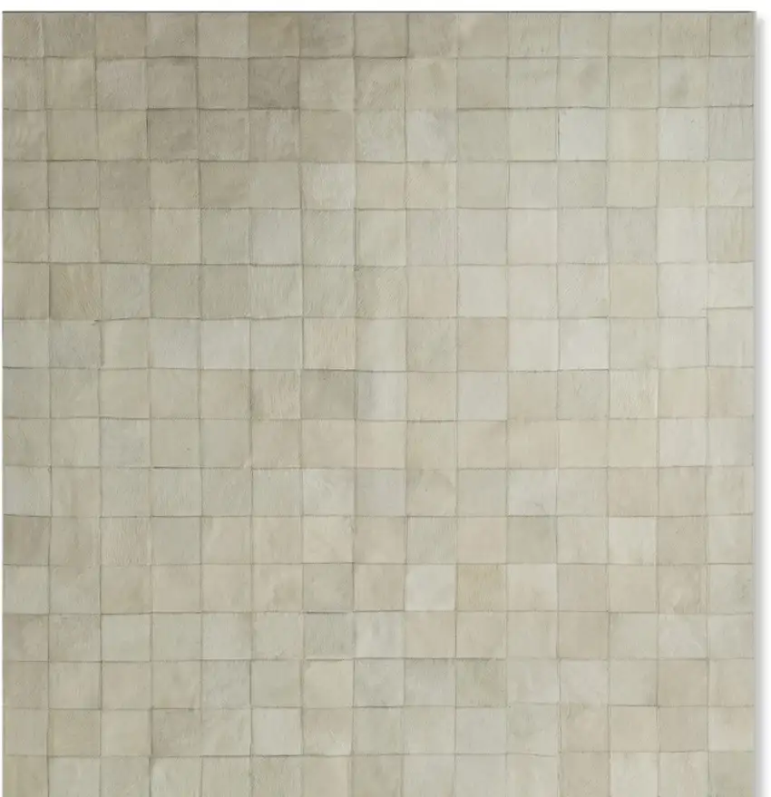Off White Cowhide Patchwork Area Rug Photo 3