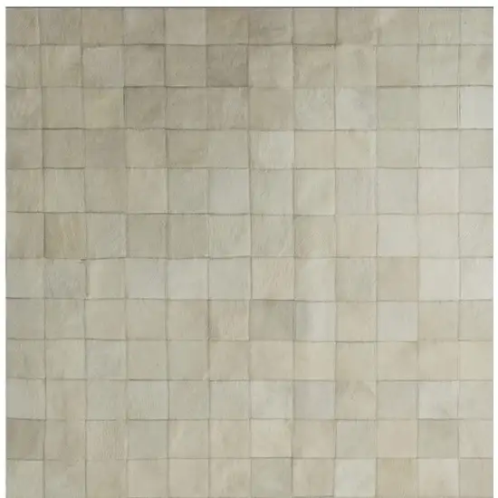 Off White Cowhide Patchwork Area Rug Photo 8