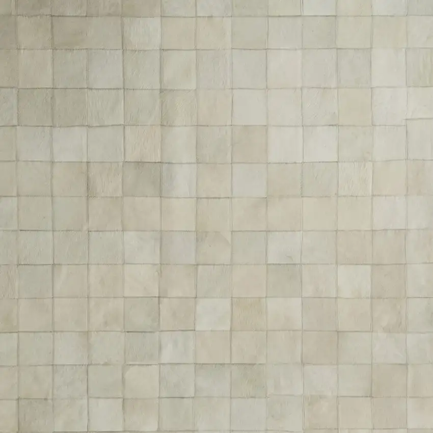 Off White Cowhide Patchwork Area Rug Photo 7