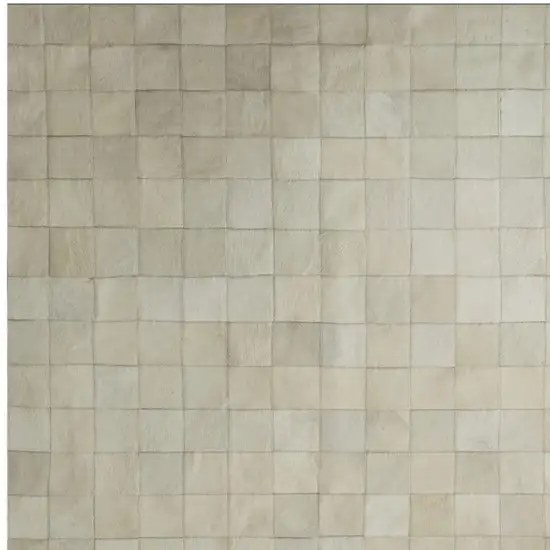 Off White Cowhide Patchwork Area Rug Photo 4
