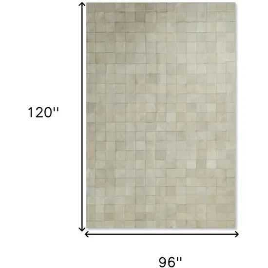 Off White Cowhide Patchwork Area Rug Photo 6