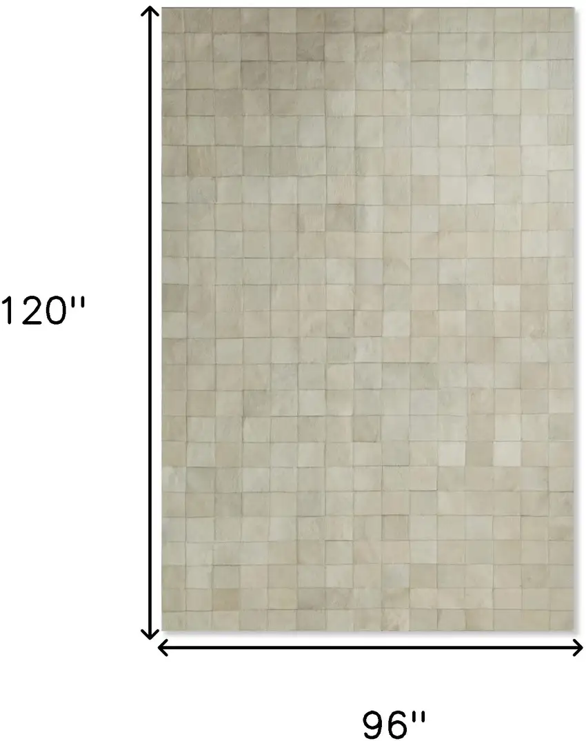 Off White Cowhide Patchwork Area Rug Photo 6