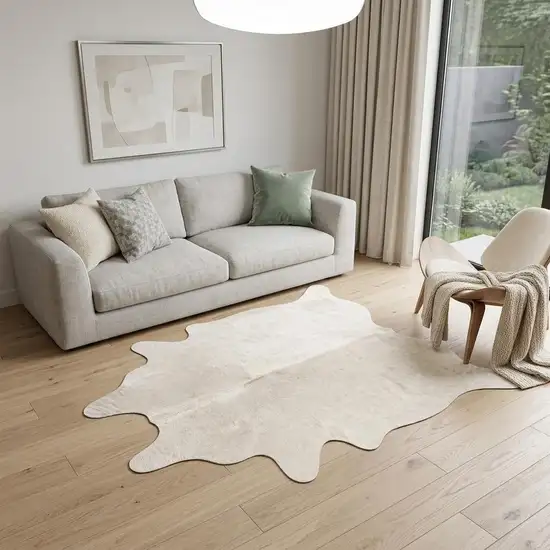 Off White Cowhide Cowhide Print Area Rug Photo 1