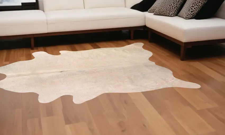 Off White Natural Cowhide Area Rug Photo 1