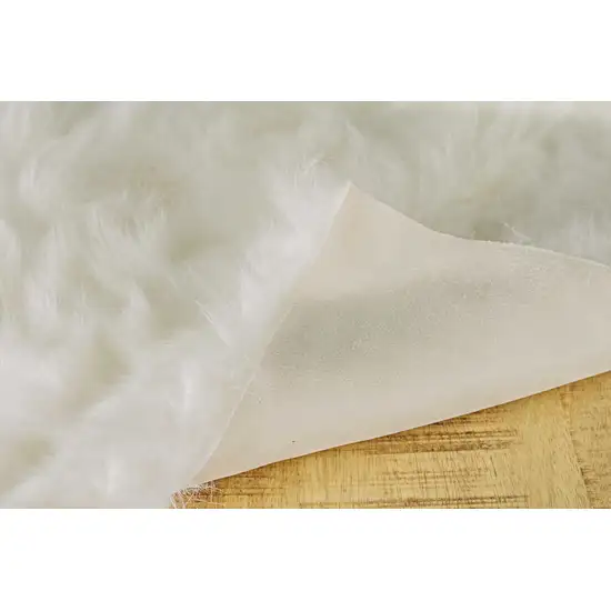 Off White Faux Fur Shag Area Rug Photo 6