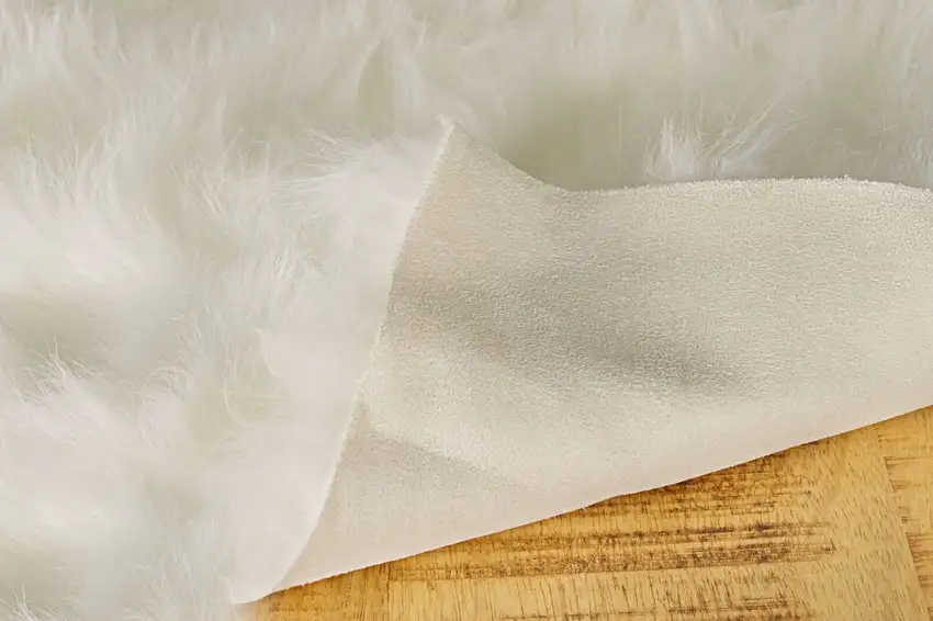 Off White Sheepskin Faux Fur Single - Area Rug Photo 6