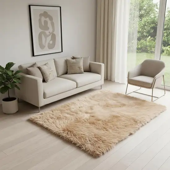 Off White Shag Area Rug Photo 1