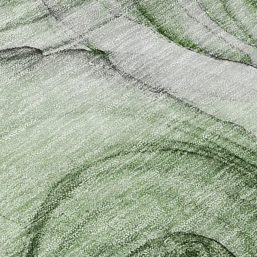 Olive Green Abstract Washable Non Skid Indoor Outdoor Area Rug Photo 8
