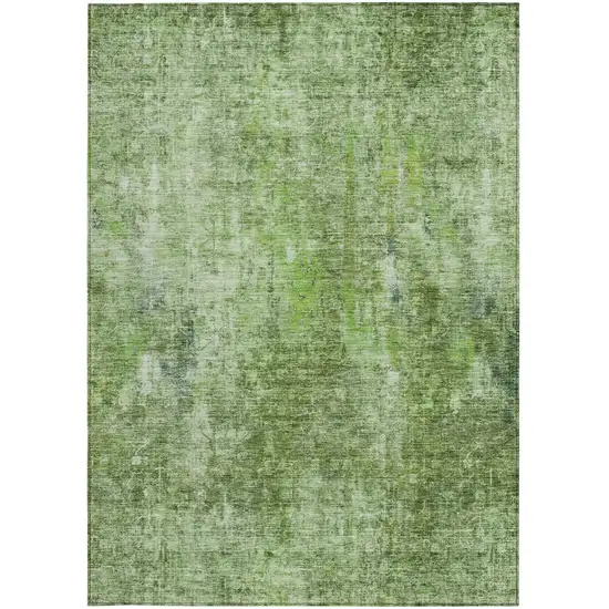 Olive Green And Artichoke Green Abstract Washable Indoor Outdoor Area Rug Photo 6