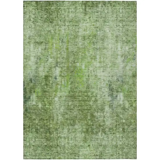 Olive Green And Artichoke Green Abstract Washable Indoor Outdoor Area Rug Photo 2