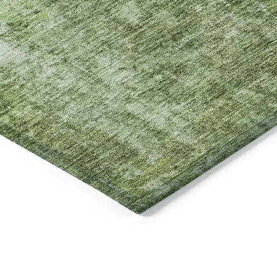 Olive Green And Artichoke Green Abstract Washable Indoor Outdoor Area Rug Photo 4