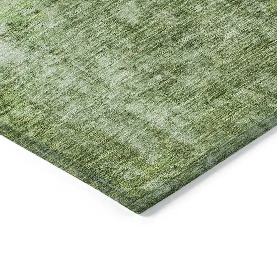 Olive Green And Artichoke Green Abstract Washable Indoor Outdoor Area Rug Photo 4