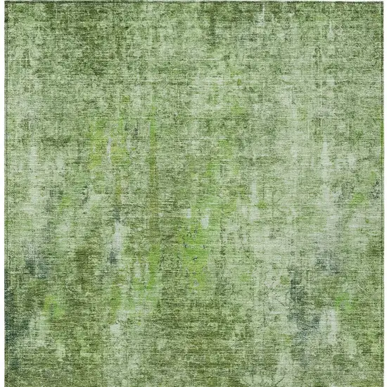Olive Green And Artichoke Green Abstract Washable Indoor Outdoor Area Rug Photo 5